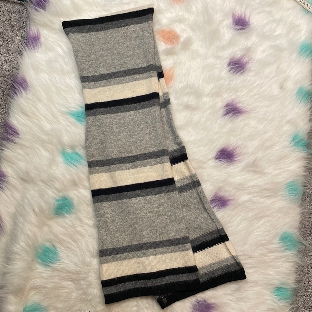 Lauren Ralph Lauren Black & Grey‎ Stripe Scarf